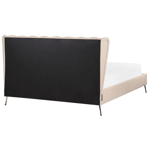 Cama Veludo MIRIBEL 160 x 200 cm Creme