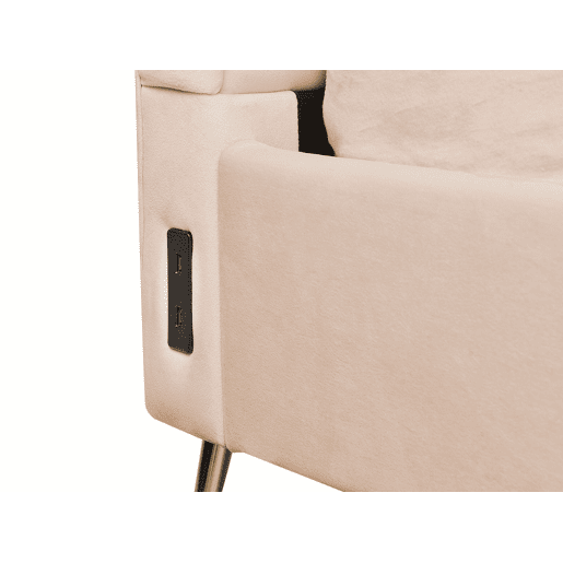 Cama Veludo MIRIBEL 160 x 200 cm Creme