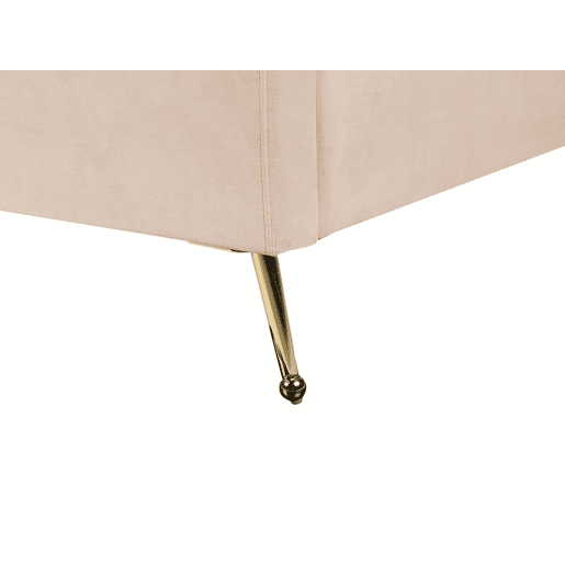Cama Veludo MIRIBEL 160 x 200 cm Creme
