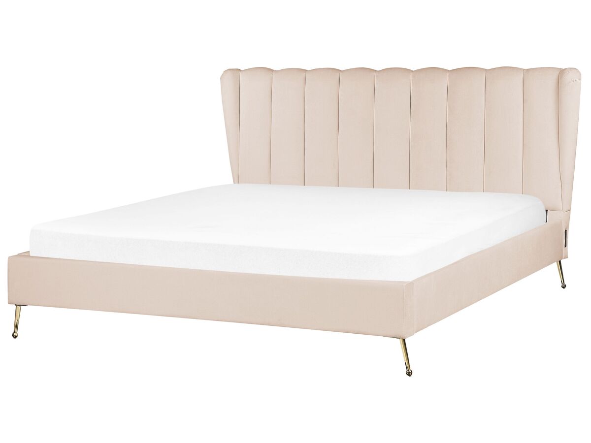 Beliani Cama Terciopelo MIRIBEL 207x218 Beige
