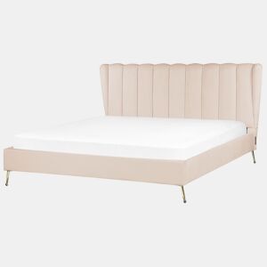 Cama Veludo MIRIBEL 180 x 200 cm Creme