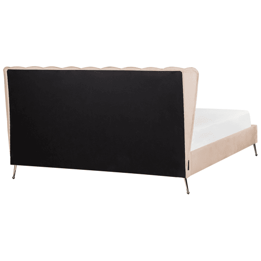 Cama Veludo MIRIBEL 180 x 200 cm Creme