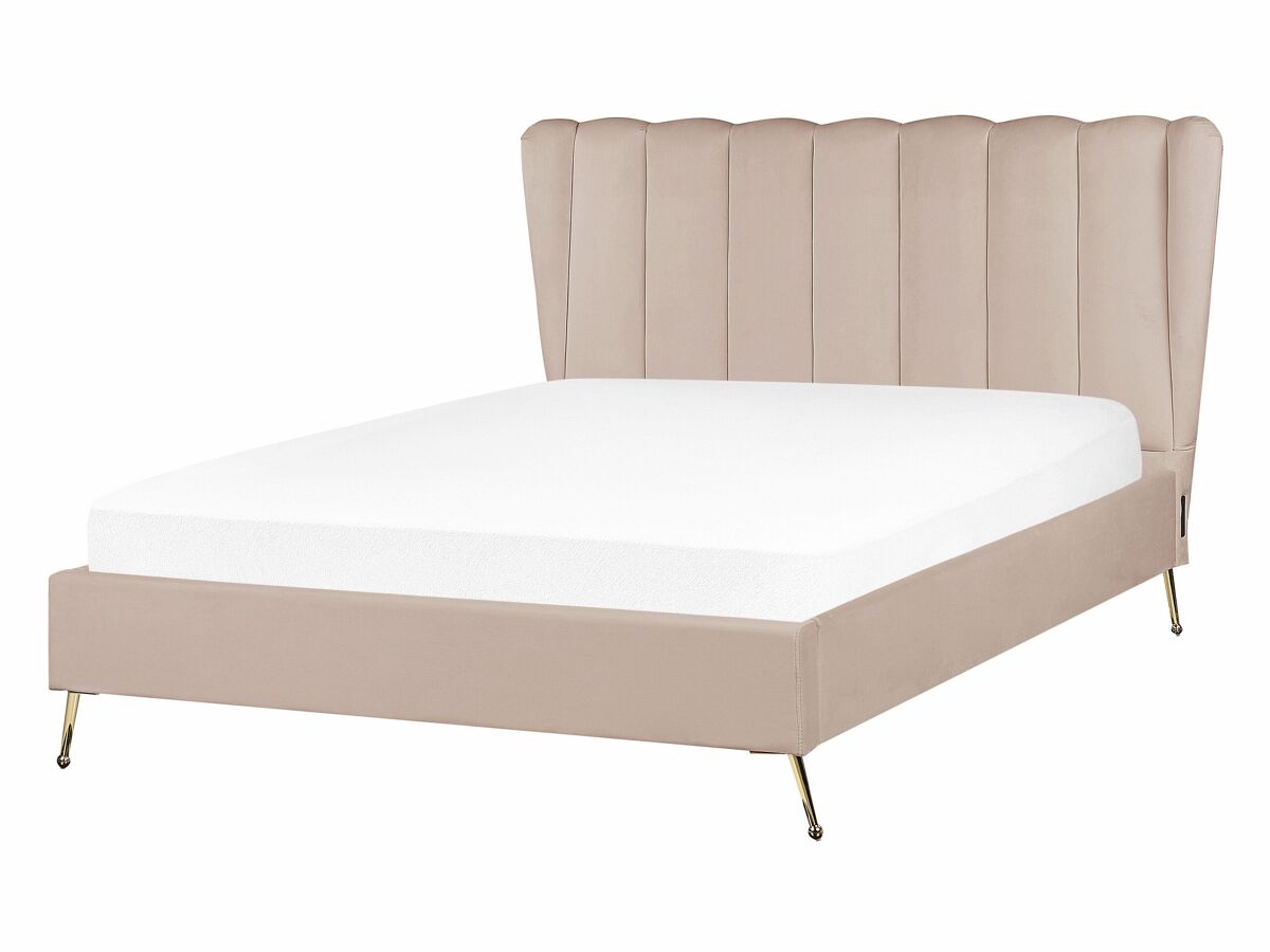 Beliani Cama Terciopelo MIRIBEL 167x218 Gris Oscuro