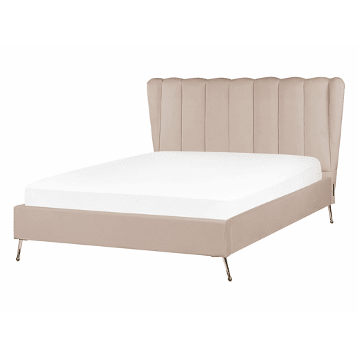 Cama Veludo MIRIBEL 140 x 200 cm Taupe