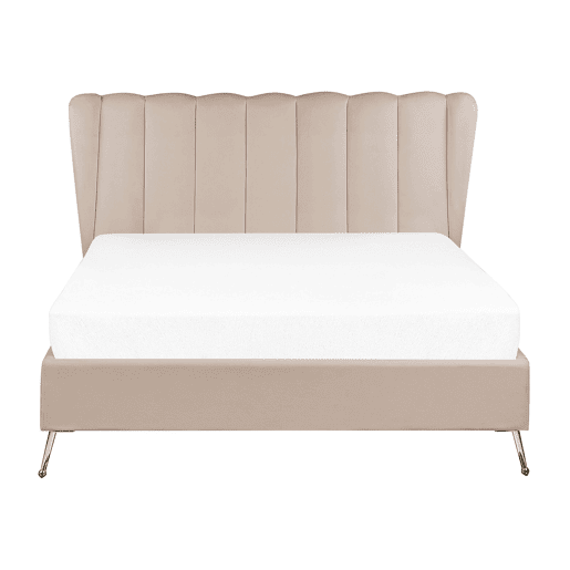 Cama Veludo MIRIBEL 140 x 200 cm Taupe