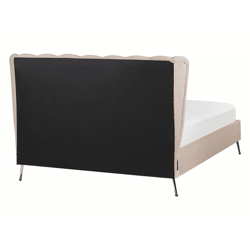 Cama Veludo MIRIBEL 140 x 200 cm Taupe