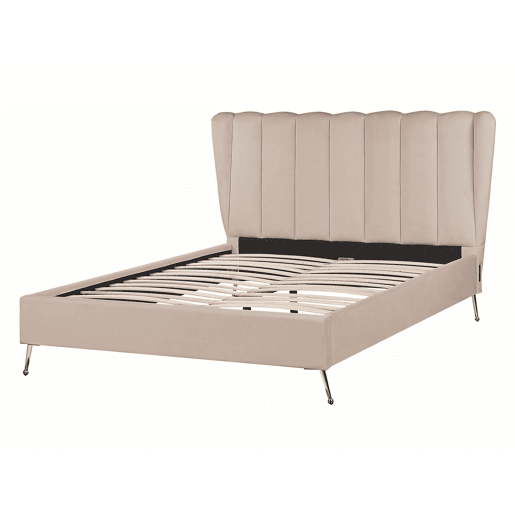 Cama Veludo MIRIBEL 140 x 200 cm Taupe
