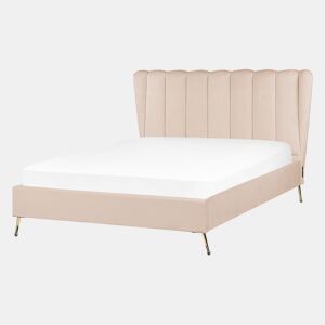 Cama Veludo MIRIBEL 140 x 200 cm Creme