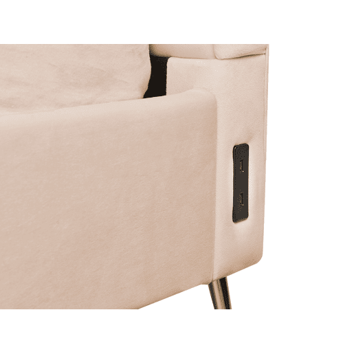 Cama Veludo MIRIBEL 140 x 200 cm Creme