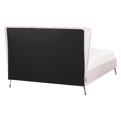 Cama Veludo MIRIBEL 140 x 200 cm Rosa pastel