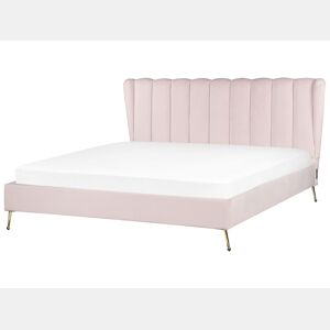 Cama Veludo MIRIBEL 180 x 200 cm Rosa pastel