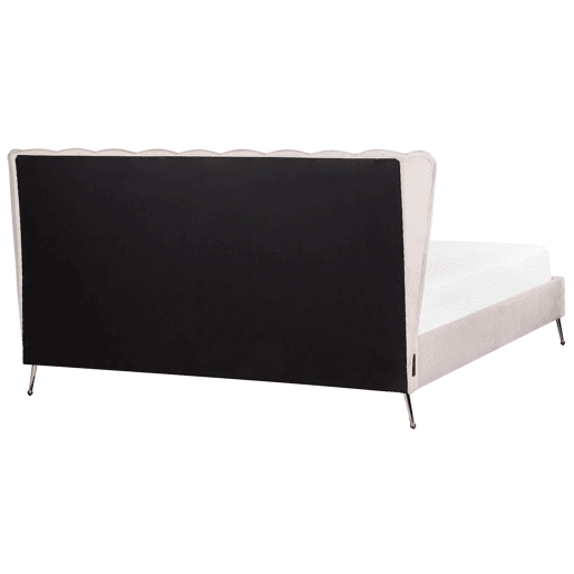Cama Veludo MIRIBEL 180 x 200 cm Rosa pastel