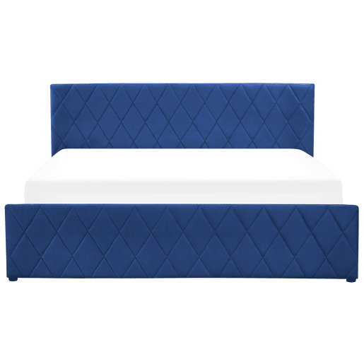 Cama baú Veludo ROCHEFORT 180 x 200 cm Azul marinho