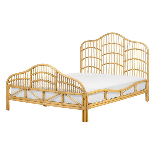 Cama Rattan DOMEYROT 140 x 200 cm Castanho claro