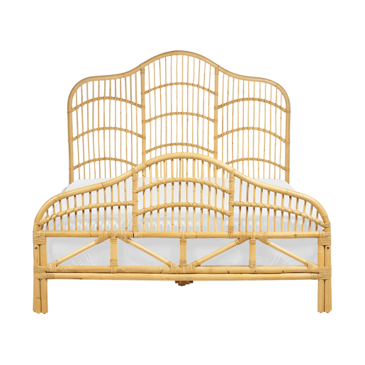 Cama Rattan DOMEYROT 140 x 200 cm Castanho claro