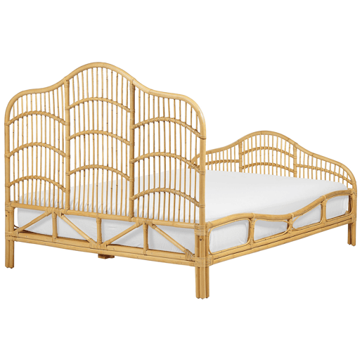Cama Rattan DOMEYROT 140 x 200 cm Castanho claro