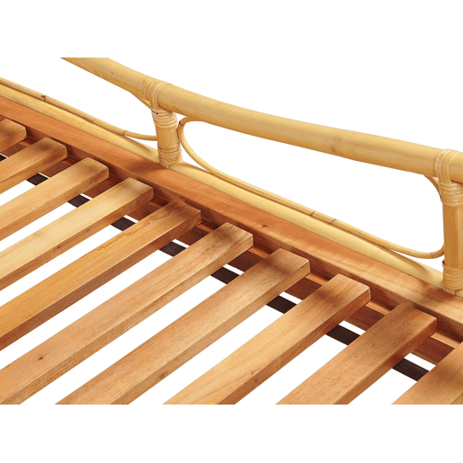 Cama Rattan DOMEYROT 140 x 200 cm Castanho claro