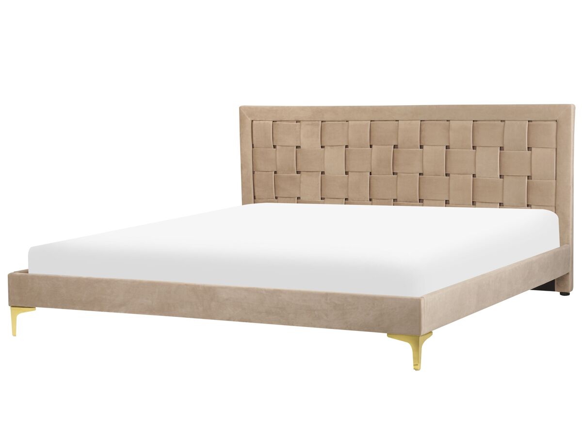 Beliani Cama Terciopelo LIMOUX 187x213 Gris Oscuro