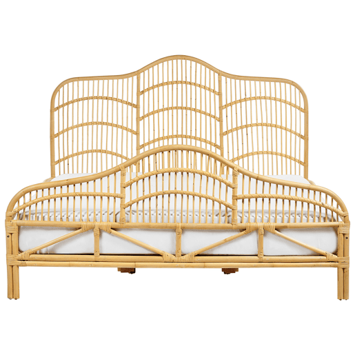 Cama Rattan DOMEYROT 180 x 200 cm Castanho claro