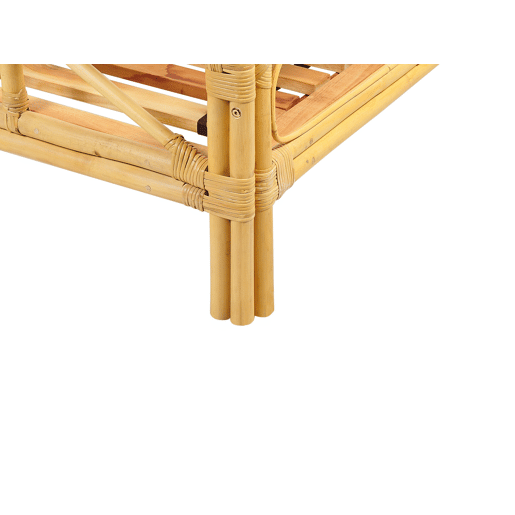 Cama Rattan DOMEYROT 180 x 200 cm Castanho claro