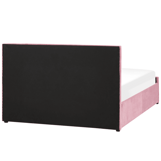 Cama baú Veludo ROCHEFORT 160 x 200 cm Rosa
