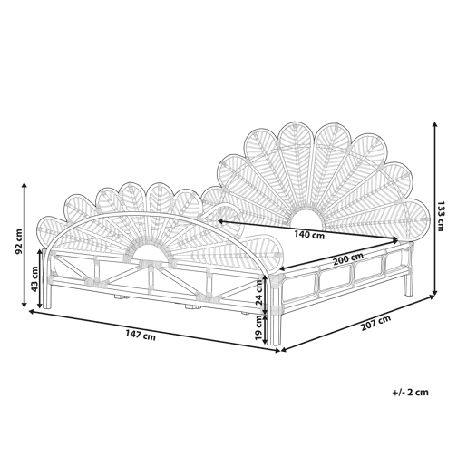 Beliani Cama Rattanvime FLORENTINE Beliani Cama Rattanvime FLORENTINE