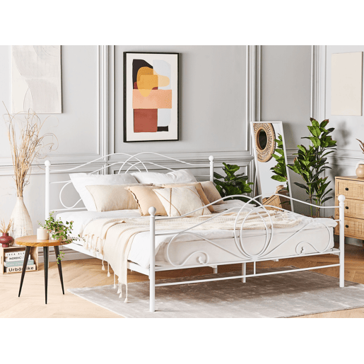 Cama Metal LYRA 140 x 200 cm Branco