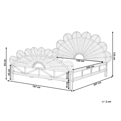 Beliani Cama Rattanvime FLORENTINE Beliani Cama Rattanvime FLORENTINE