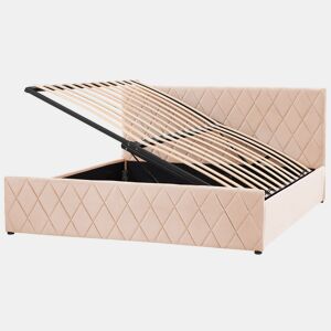 Cama baú Veludo ROCHEFORT 180 x 200 cm Creme