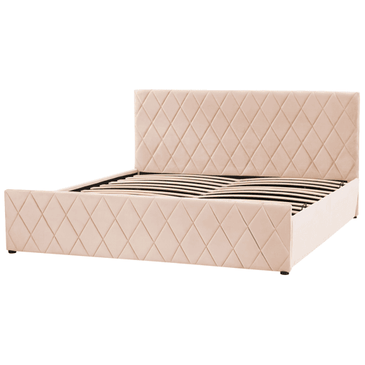 Cama baú Veludo ROCHEFORT 180 x 200 cm Creme