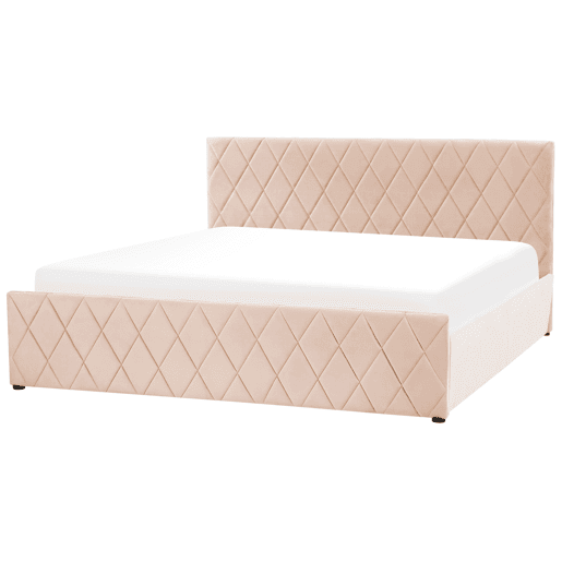 Cama baú Veludo ROCHEFORT 180 x 200 cm Creme