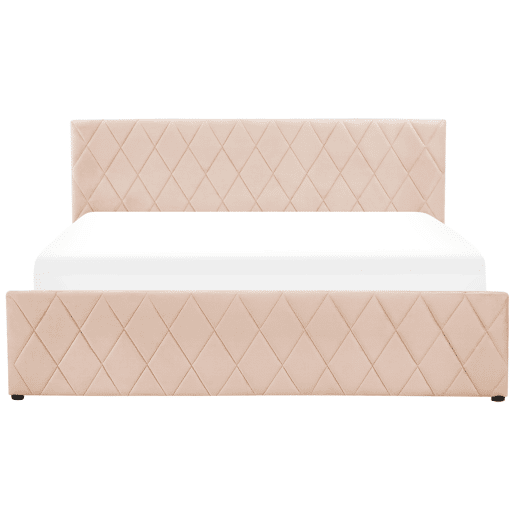 Cama baú Veludo ROCHEFORT 180 x 200 cm Creme