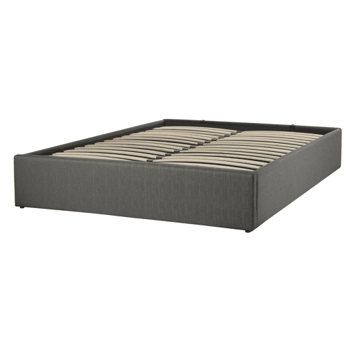Cama baú sem cabeceira Tecido DINAN 140 x 200 cm Cinzento escuro