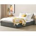 Beliani Cama con almacenaje sin cabecero Poliéster DINAN 167x214 Beliani Cama con almacenaje sin cabecero Poliéster DINAN 167x214 Gris Oscuro