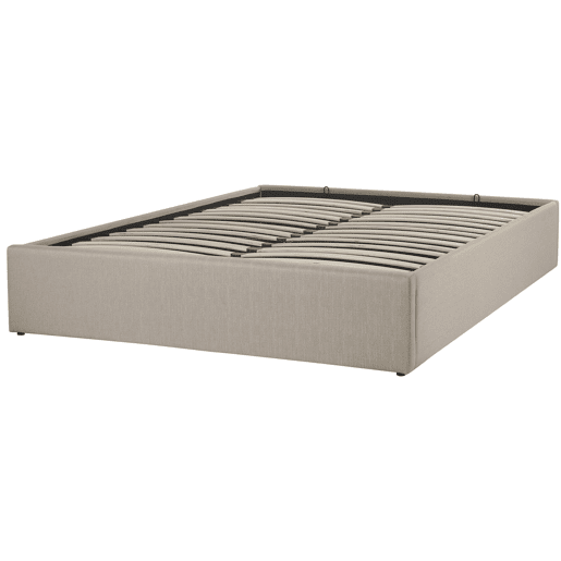 Cama baú sem cabeceira Tecido DINAN 140 x 200 cm Castanho claro