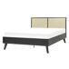 Beliani Cama Ratán, Tablero de partículas MONPAZIER 147x209 Beliani Cama Ratán, Tablero de partículas MONPAZIER 147x209 Negro