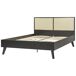 Beliani Cama Ratán, Tablero de partículas MONPAZIER 147x209 Beliani Cama Ratán, Tablero de partículas MONPAZIER 147x209 Negro