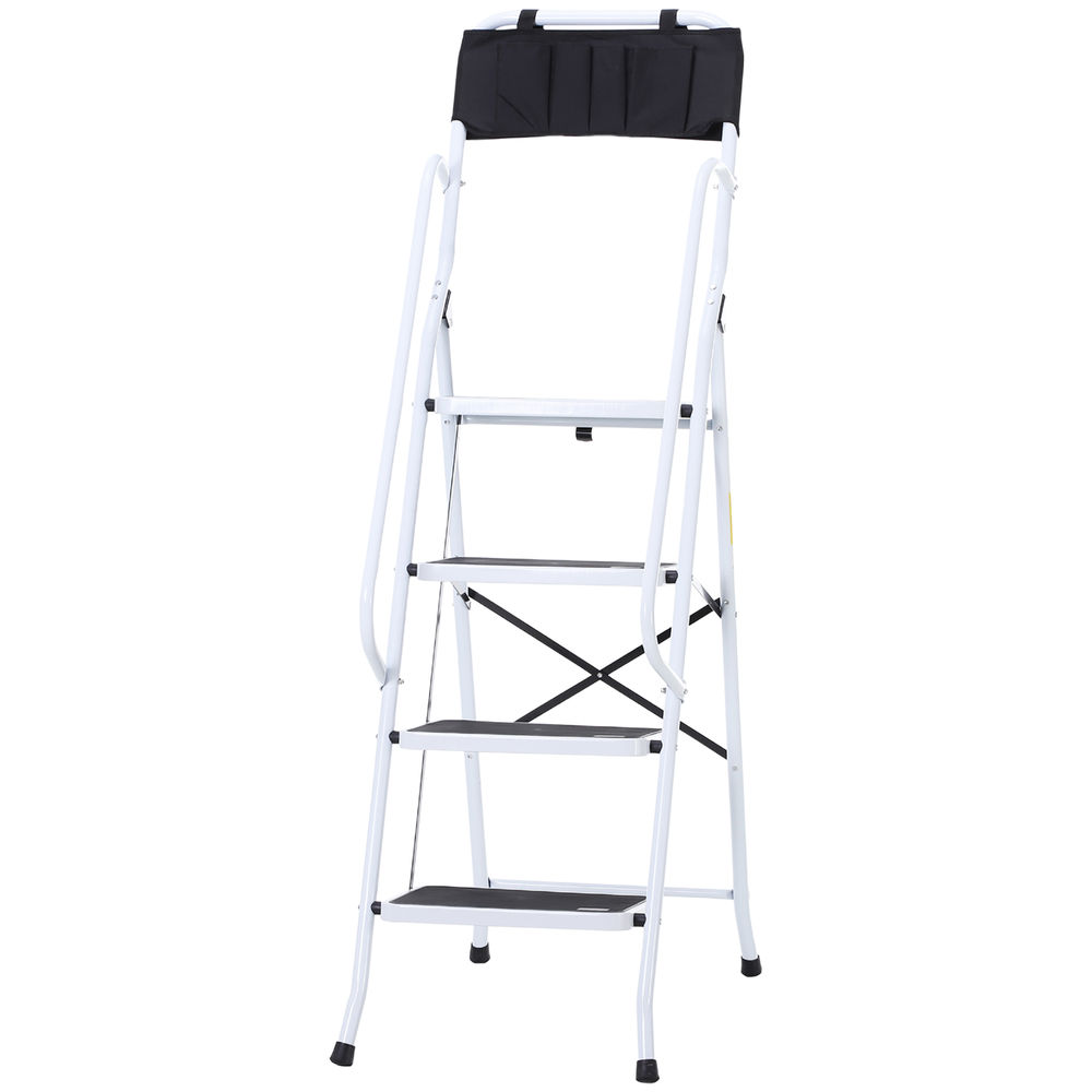 Escalera Plegable Metal, Acero HOMCOM