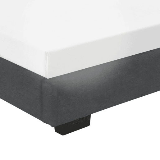 Corium Cama individual Masari com estrado estofado em pele sintética  MDF 90 x 200 cm- Preto