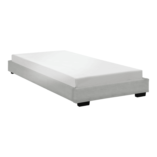 Cama individual Corium Masari com estrado em pele  MDF 90 x 200 cm- Branco