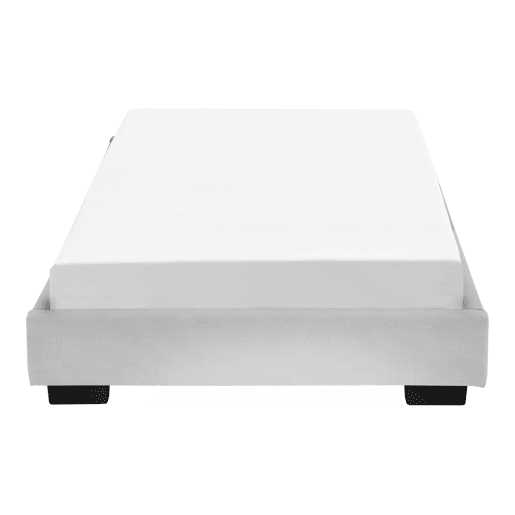 Cama individual Corium Masari com estrado em pele  MDF 90 x 200 cm- Branco