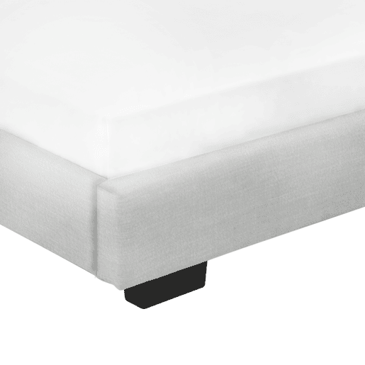 Cama individual Corium Masari com estrado em pele  MDF 90 x 200 cm- Branco