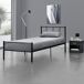 Cama individual Laos con somier - metal 96x208 Cama individual Laos con somier - metal 96x208 Negro