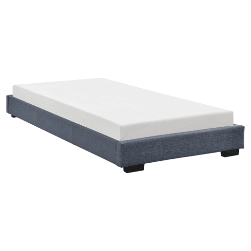 Corium Cama individual Masari com estrado estofado em tela  MDF 90 x 200 cm- Cinzento escuro