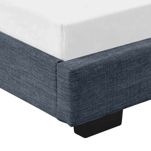 Corium Cama individual Masari com estrado estofado em tela  MDF 90 x 200 cm- Cinzento escuro