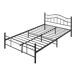 Cama individual (Florenz) con cabecero curvado, colchón y somier 126x208 Cama individual (Florenz) con cabecero curvado, colchón y somier 126x208 Negro/ Gris
