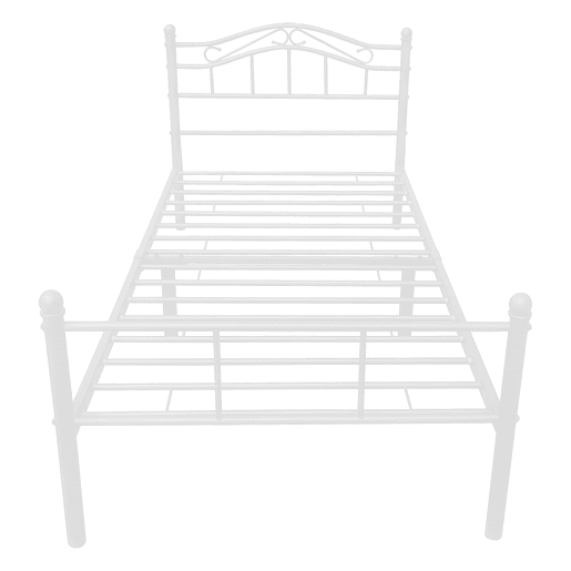 Cama de metal Florenz com cabeceira 120x200 Branco en.casa