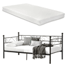Sofá cama individual Granada com colchão de espuma fria 90 x 200 cm aço - Preto en.casa