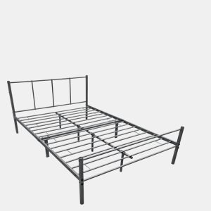 Cama individual Laos com estrado metálico e colchão 120 x 200 cm- Cinzento escuro mate en.casa