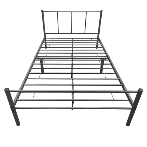 Cama individual Laos com estrado metálico e colchão 120 x 200 cm- Cinzento escuro mate en.casa